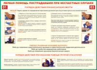 Таблица "Порядок действий при внезапной смерти" (100х140 сантиметров, винил) - fgospostavki.ru - Тольятти