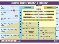 Таблица демонстрационная "Сравнение понятий изомер и гомолог" (винил 70x100) - fgospostavki.ru - Тольятти