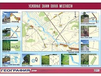 Таблица демонстрационная "Условные знаки плана местности" (винил 100*140) - fgospostavki.ru - Тольятти