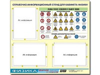 Стенд информационный "Правила техники безопасности в кабинете физики" (75*70, 3 кармана) - fgospostavki.ru - Тольятти