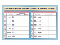 Фрагмент (демонстрационный) маркерный (двухсторонний) "Склонение имен существительных и прилагательных" - fgospostavki.ru - Тольятти