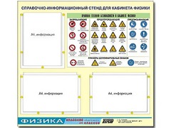 Стенд информационный "Правила техники безопасности в кабинете физики" (75*70, 3 кармана) - fgospostavki.ru - Тольятти