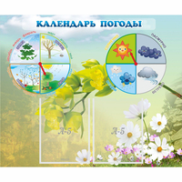 Стенд "Календарь погоды" с 2 карманами - fgospostavki.ru - Тольятти