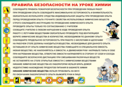 Таблица "Правила безопасности на уроке химии" (100х140 сантиметров, винил) - fgospostavki.ru - Тольятти