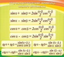 Стенд "Тригонометрические формулы" - fgospostavki.ru - Тольятти