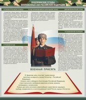 Стенд "Уставы. Закон военной службы. Военная присяга" - fgospostavki.ru - Тольятти
