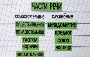 Набор магнитных карточек "Части речи" (фон зелёный) - fgospostavki.ru - Тольятти