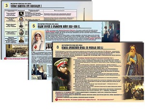 Комплект таблиц по истории "История России XIX в." раздаточные (цветные, ламинированные, А4, 10 штук) - fgospostavki.ru - Тольятти