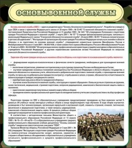 Стенд "Основы военной службы" - fgospostavki.ru - Тольятти
