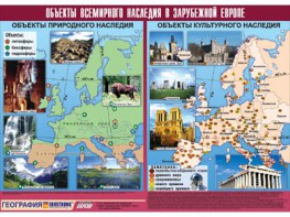Таблица демонстрационная "Объекты всемирного наследия в Зарубежной Европе" (винил 100*140) - fgospostavki.ru - Тольятти
