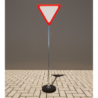 Знак дорожный "Уступите дорогу" 2.4 типоразмер 40 на стойке с основанием 3кг - fgospostavki.ru - Тольятти