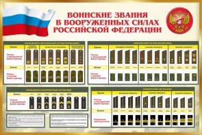 Стенд "Воинские звания в вооруженных силах РФ" - fgospostavki.ru - Тольятти