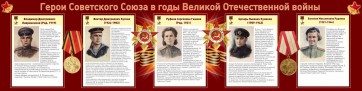 Стенд "Герои Советского союза в годы Великой Отечественной войны" Вариант 2 - fgospostavki.ru - Тольятти
