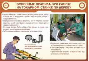 Стенд "Основные правила при работе на токарном станке по дереву" - fgospostavki.ru - Тольятти